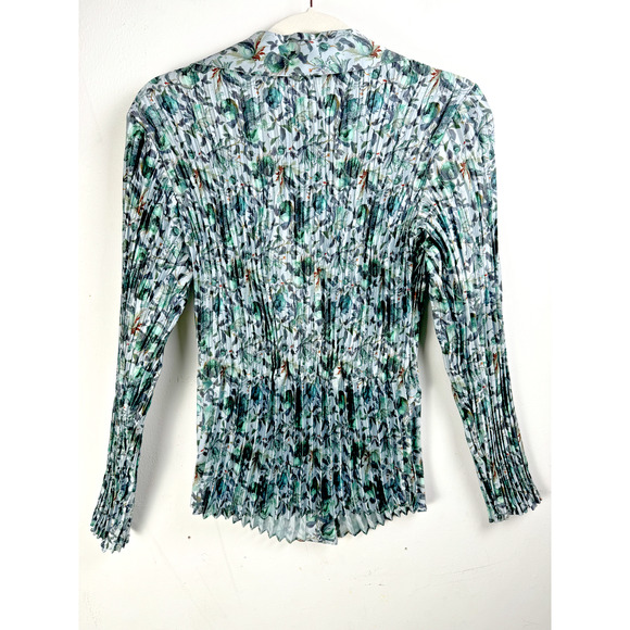 Vince Green Floral Regency Old Money Cottagecore Luxury Designer Button Up Top - Picture 9 of 10